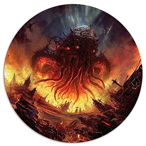 Cthulhu Invasionee Puzzle 1000 Pieces Jigsaws Circular Jigsaw Puzzles Premium 100% Recycled Board 67.5x67.5cm von AITEXI