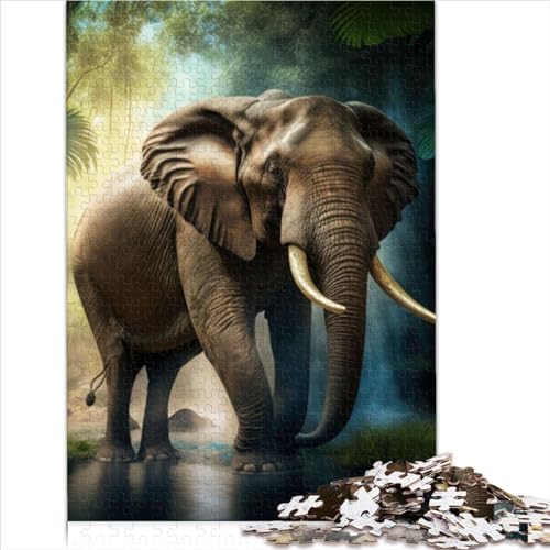 Elefanten-Tier-Puzzle für Kinder, 1000-teiliges Puzzle, recycelter Karton, für Frauen und Männer, präzise geschnittenes 1000-teiliges Puzzle, 1000 Teile (26 x 38 cm) von AITEXI