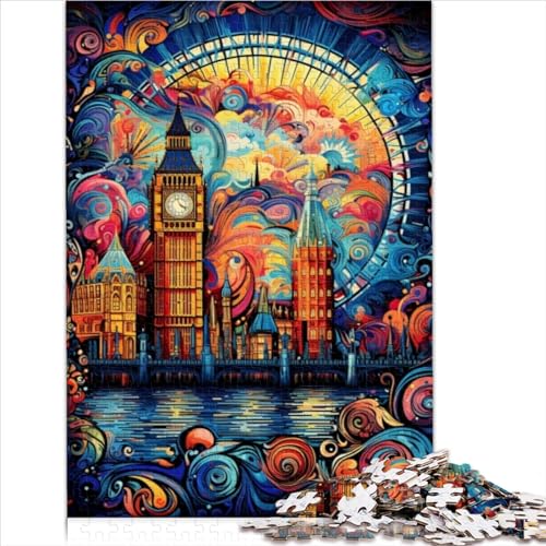 Funny Puzzles London Whirlwind 1000 Teile Puzzle, Premium-Recyclingbrett für Erwachsene und Kinder, Puzzle zum Anfassen, Familiendekoration, 1000 Teile (26 x 38 cm) von AITEXI