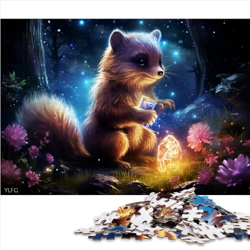 Galaxie-Waschbär-Puzzle, 1000 Teile, Premium-Karton, für Erwachsene, Kinder ab 12 Jahren, Lernspiele für Erwachsene und Kinder, 1000 Teile (26 x 38 cm) von AITEXI