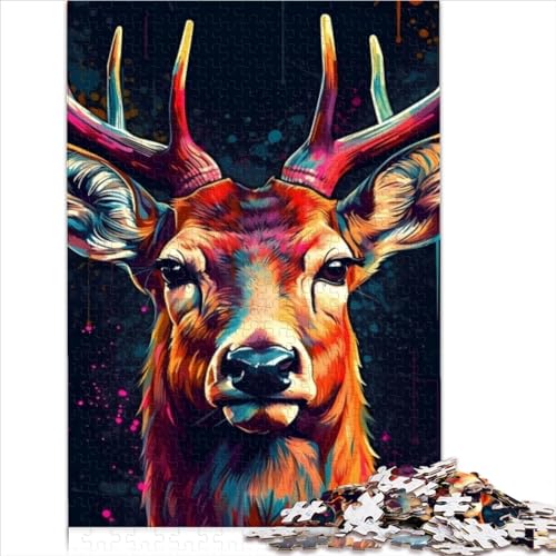 Game Gift Jigsaw 1000 Piece Jigsaws for Adults Deer Animal Wooden Puzzles for Adults & for Kids Age 12 and Up Educational Stress Relief Toy Puzzle 1000pcs（50x75cm） von AITEXI