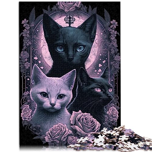 Gothic-Katze-Puzzle, 1000 Teile, recycelter Karton, dekomprimierendes intellektuelles Lernspielzeug, 10,27 x 14,96 Zoll von AITEXI