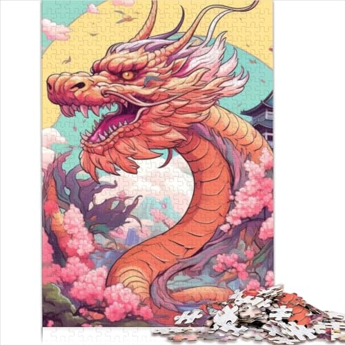 Japanische Drachen-Kirsche-Sammlung, 1000 Teile, Puzzle für Erwachsene, Kinder ab 14 Jahren, für Erwachsene und Familien, 1000 Teile (26 x 38 cm) von AITEXI