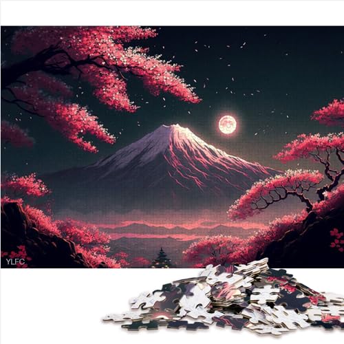 Japanische Kirschblüten, Puzzle für Erwachsene, 1000-teiliges Puzzle für Erwachsene, Holzpuzzle für Erwachsene und Kinder, Familienpuzzlespiel (50 x 75 cm) von AITEXI