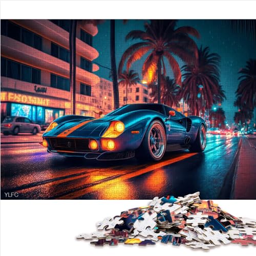 Klassischer Sportwagen, einfaches Puzzle für Erwachsene, 1000 große Teile, Puzzle für Erwachsene, für Erwachsene, Puzzle-Geschenke, Spielzeug, Denkspiel, 1000 Teile (26 x 38 cm) von AITEXI