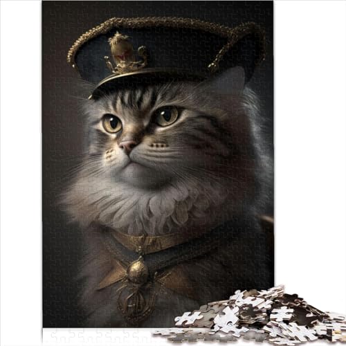 Klobiges Puzzle, Napoleon-Kleid, Katze, 100% recycelter Karton, Erwachsenen-Puzzlespiel, Heim-Kunst-Dekoration, Lern- und Lernpuzzle, 1000 Teile (26 x 38 cm) von AITEXI