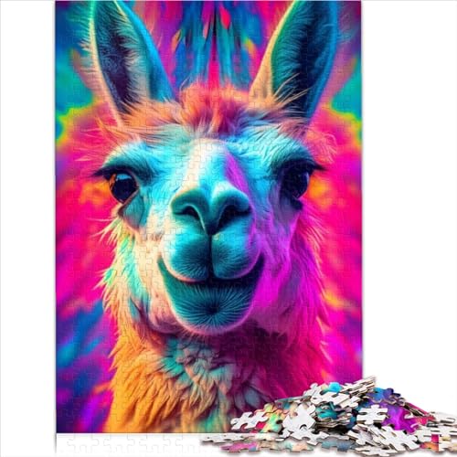 Lama Black Light UV Glow Toys Puzzle 1000 Teile Puzzle Lernspiele Premium 100% recyceltes Brett Teenager Kinder 1000 Teile Lustige Puzzlespiele 1000 Stück (26 x 38 cm) von AITEXI