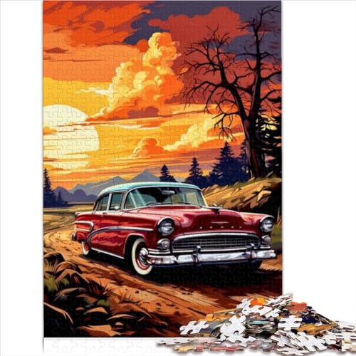 Lustige Puzzles 1000 Teile Puzzle EIN klassischer roter Rennwagen Familienpuzzles für Kinder Lustige Puzzlespiele 1000 Teile (26 x 38 cm) von AITEXI