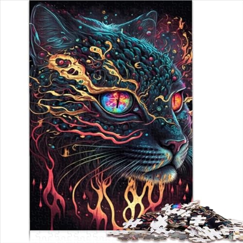 Lustige Puzzles Luchs Supernaturalismus Kunstpuzzles für Erwachsene 1000 Teile Holzpuzzles Familienpuzzles für Kinder Puzzles für Erwachsene 1000 Teile (50 x 75 cm) von AITEXI