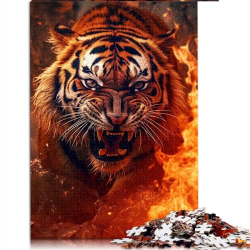 Prähistorische Feuertiger-Puzzle, 1000 Teile, für Erwachsene, Holzpuzzle, Spielzeug, Denkspiel, 50 x 75 cm von AITEXI