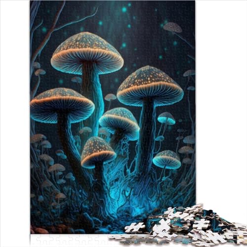 Psychedelische Pilze Einfaches Puzzle für Erwachsene, 1000-teiliges Puzzle, Holzpuzzle für Erwachsene, Puzzle-Geschenke, Stressabbau, schwierige Herausforderung, 1000 Teile (50 x 75 cm) von AITEXI