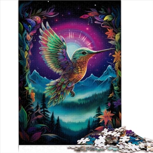 Puzzle, 1000 Teile, Premium-Puzzle, Psychedelischer Kolibri, Papppuzzles für Erwachsene und Kinder, Geschenkidee, lustige Puzzles, 1000 Teile (26 x 38 cm) von AITEXI