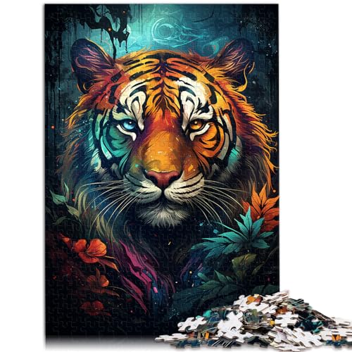 Puzzle, Lernspiele, Malerei, Farbe Tiger, 1000 Teile, Puzzle für Erwachsene, Holzpuzzle, Lernspielzeug (50 x 75 cm) von AITEXI