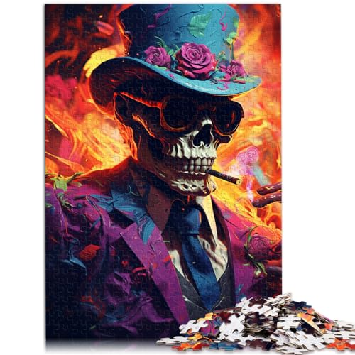 Puzzle, Lernspiele, Zombie, rauchend, bunt, psychedelisch, für Erwachsene, 1000-teiliges Puzzle, Holzpuzzle, Kunstwerk (50 x 75 cm) von AITEXI