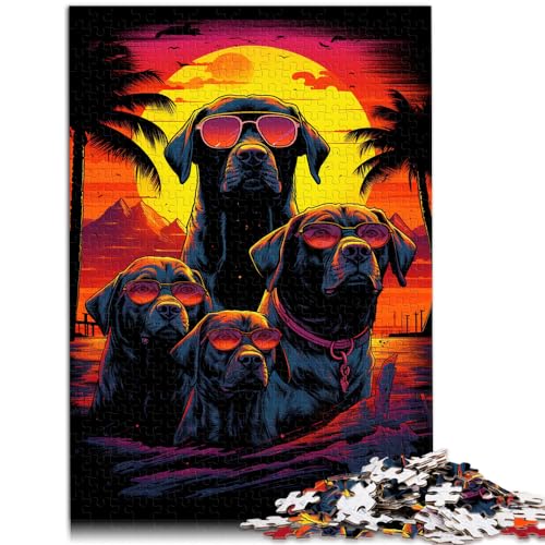 Puzzle, Lernspiele, bösartige Hunde jagen bei Sonnenuntergang, Puzzle für Erwachsene, 1000-teiliges Holzpuzzle, Spielspielzeug für die Familie, Puzzle-Geschenk (50 x 75 cm) von AITEXI