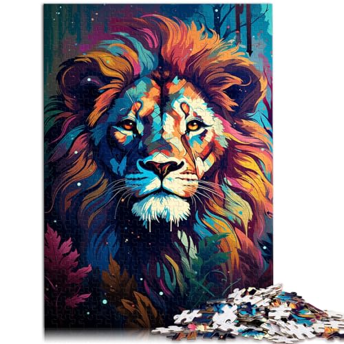 Puzzle, exotischer bunter Löwe, 1000 Teile, Puzzle, Spielzeug, Holzpuzzle, Puzzle, Lernspiele, Heimdekorationspuzzle (50 x 75 cm) von AITEXI