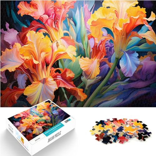 Puzzle, farbenfrohe psychedelische Kritzeleien mit Blumenkunst, 1000 Teile für Erwachsene, Holzpuzzle, Familienaktivität, Puzzle, Lernspiele (50 x 75 cm) von AITEXI