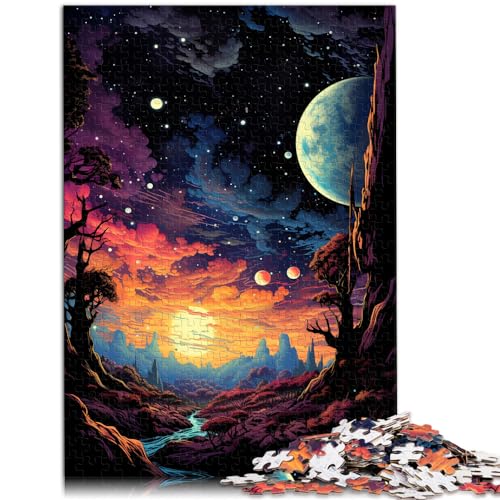 Puzzle, farbenfrohes psychedelisches Sternenplateau-Universum, Kunst-Puzzle für Erwachsene, 1000 Teile, Holzpuzzle, gutes Geschenk für (50 x 75 cm) von AITEXI