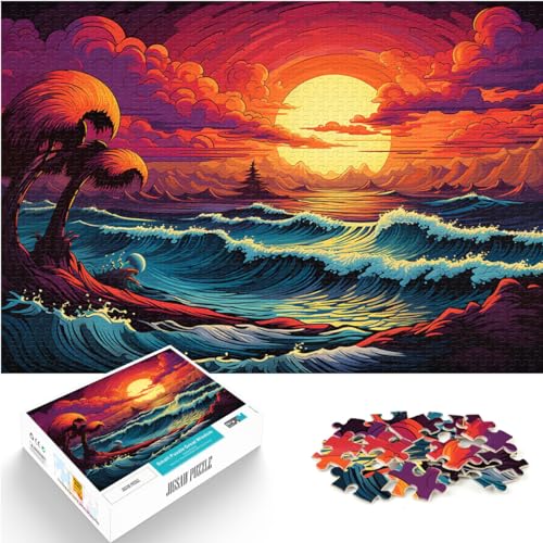 Puzzle, schöner bunter Strand, 1000-teiliges Puzzle für Erwachsene, Holzpuzzle, Lernspiele, Heimdekorationspuzzle (50 x 75 cm) von AITEXI