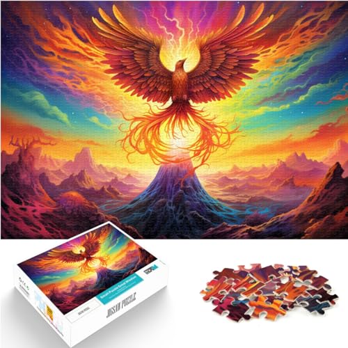 Puzzle „EIN Phönix auf dem Gipfel des Planeten“, 1000-teiliges Holzpuzzle, Spielzeug, Puzzle, Lernspiele, Stressabbau-Puzzle (50 x 75 cm) von AITEXI