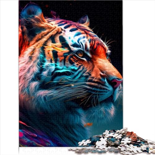 Puzzle 1000 Teile für Erwachsene, Tiger-Puzzle für Erwachsene, Kinder, Puzzle für Erwachsene, Lernspiel, Herausforderung, Spielzeugpuzzle für Erwachsene, 1000 Teile (26 x 38 cm) von AITEXI