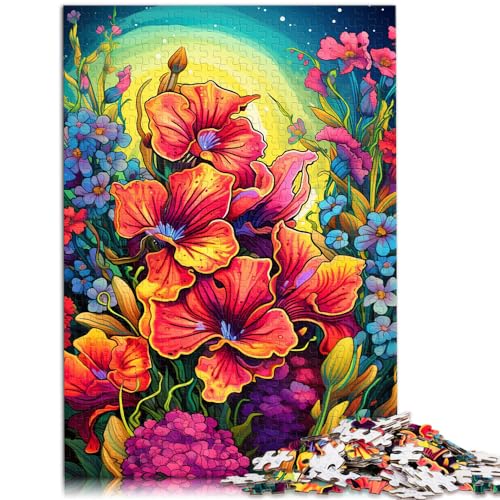 Puzzle Gelbes, farbenfrohes, psychedelisches Rassel-Puzzle, 1000 Teile für Erwachsene und Kinder von Wood Puzzle, Mitmach-Spiel, Familiendekoration (50 x 75 cm) von AITEXI