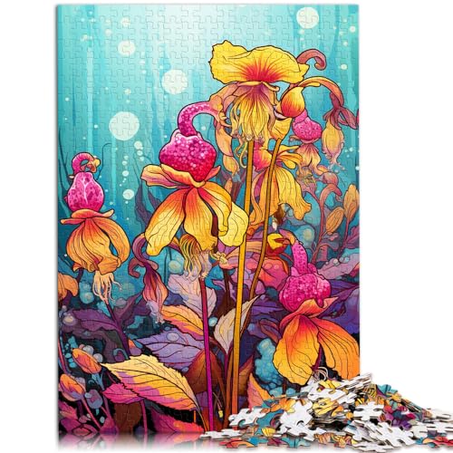 Puzzle Gelbes, farbenfrohes psychedelisches Rassel-Puzzle für Erwachsene, 500 Teile, Holzpuzzle, anspruchsvoll, Aber unterhaltsam und humorvoll (38 x 52 cm) von AITEXI