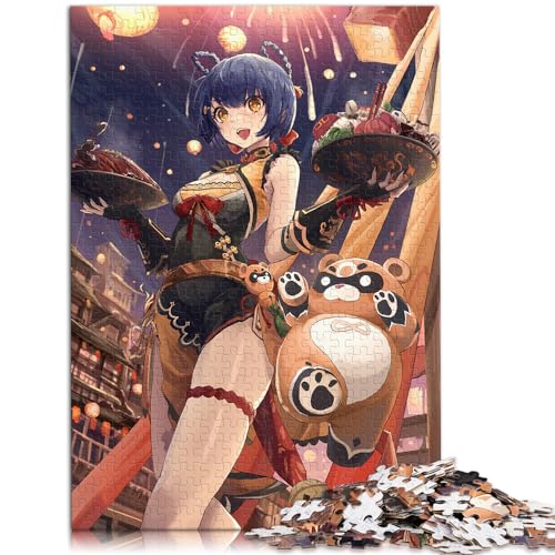 Puzzle Genshin Impact Xiangling Puzzle 1000 Teile Holzpuzzle für Erwachsene Familienspiel Stressabbau Schwieriges Herausforderungspuzzle （50x75cm） von AITEXI