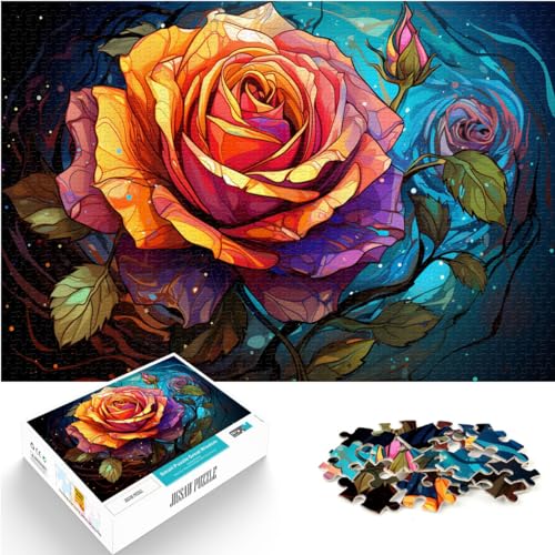 Puzzle-Geschenk, Fantasie, Bunte Rosen, 1000 Teile, Puzzle für Erwachsene, Holzpuzzle, Lernspiele, Heimdekorationspuzzle (50 x 75 cm) von AITEXI