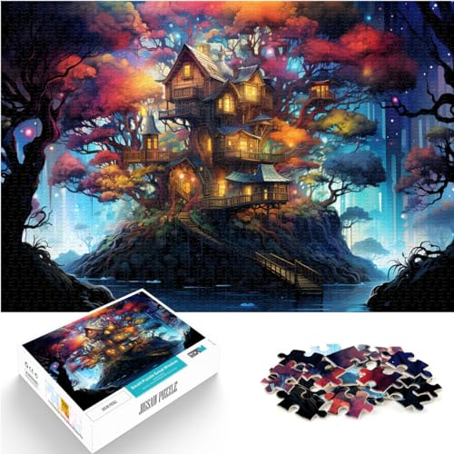 Puzzle-Geschenk, Fantasie-Baumhaus, buntes Baumhaus, 500 Teile, Puzzle für Erwachsene, jedes Teil ist einzigartig – anspruchsvolles, unterhaltsames Spiel (38 x 52 cm) von AITEXI