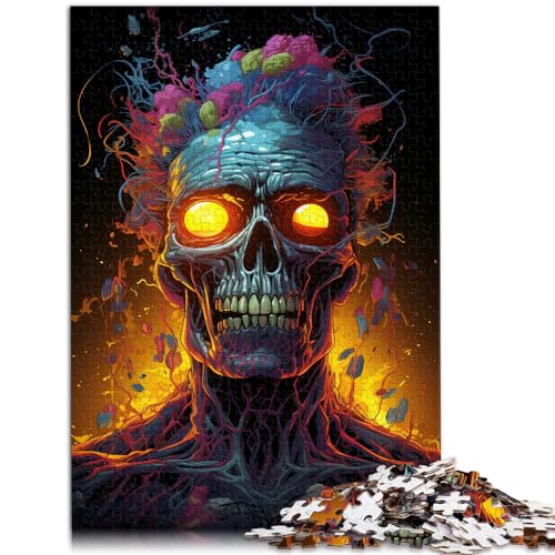 Puzzle-Geschenk, farbenfrohe psychedelische Gangster-Zombies, 300 Teile, Puzzle für Erwachsene, Geschenke, Holzpuzzle, Familienpuzzlespiel, Geburtstagsgeschenke (26 x 38 cm) von AITEXI
