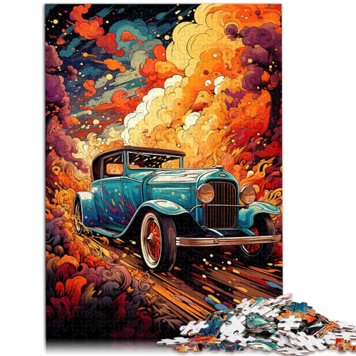 Puzzle-Geschenk, farbenfroher Psychedelischer Flammen-Sportwagen für Erwachsene, 1000-teiliges Puzzle, Lernspiele, Holzpuzzle, Lernspiel, Herausforderungsspielzeug (50 x 75 cm) von AITEXI