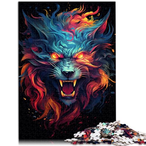 Puzzle-Geschenk, farbenfrohes psychedelisches Drachentier, 1000-teiliges Puzzle für Erwachsene, Holzpuzzle, einzigartiges Herausforderungsspiel (50 x 75 cm) von AITEXI