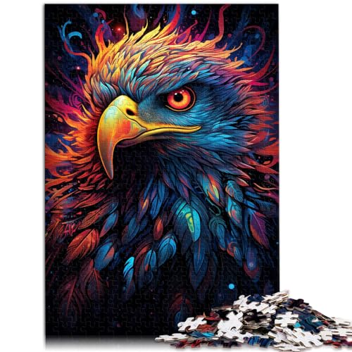 Puzzle-Geschenk: Bunter Psychedelischer Adler, Puzzle für Erwachsene, 1000 Teile, Holzpuzzle ganze Familie und Dieses (50 x 75 cm) von AITEXI