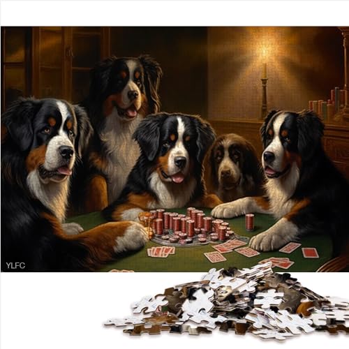 Puzzle Hunde Spielen Poker, 1000 Teile, für Erwachsene, recycelter Karton, für Erwachsene und Kinder ab 12 Jahren, Lernspiele, 1000 Teile (26 x 38 cm) von AITEXI