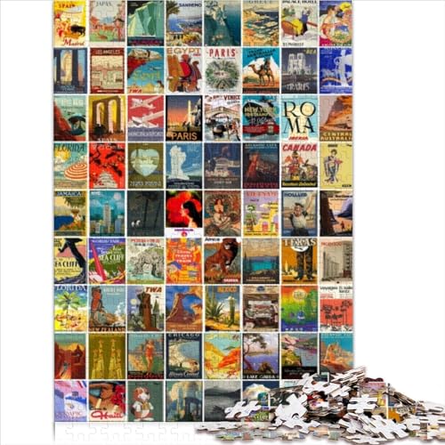 Puzzle Lernspiele Erwachsene 1000 Teile Puzzle Geschenke Vintage Reise Wandkunst für Erwachsene 1000 Teile Puzzle Lernspiele Stressabbau (26x38cm) von AITEXI