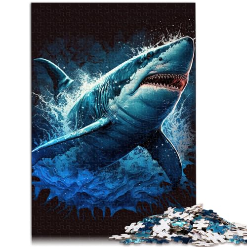 Puzzle Puzzle Hai, buntes Puzzle 1000 Teile, Holzpuzzle, Familienspiel, Stressabbau, schwieriges Herausforderungspuzzle (50 x 75 cm) von AITEXI