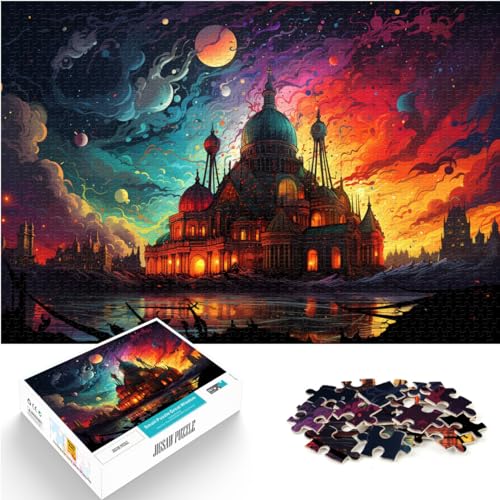 Puzzle | Puzzles Bunte Psychedelie der Kathedrale von Florenz, 1000 Teile, Holzpuzzle, entspannendes geistiges Lernspielzeug (50 x 75 cm) von AITEXI