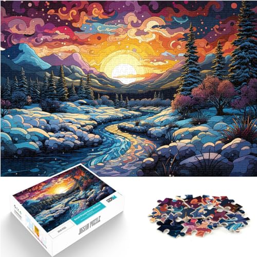 Puzzle | Puzzles Bunte psychedelische Schönheitslandschaft 1000 Teile Puzzles für Erwachsene Puzzles Holzpuzzle Spielzeug Denkspiel （50x75cm） von AITEXI