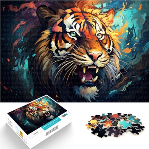 Puzzle-Spiele, Farbtiger, Puzzle 1000 Teile, Holzpuzzle für Erwachsene, Spielzeug, Puzzle, Lernspiele, Stressabbau-Puzzle (50 x 75 cm) von AITEXI