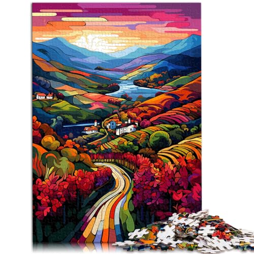 Puzzle-Spiele, farbenfrohes Douro-Tal-Puzzle, 1000 Teile, Holzpuzzle-Spielzeug, Puzzle, Lernspiele, Stressabbau-Puzzle (50 x 75 cm) von AITEXI