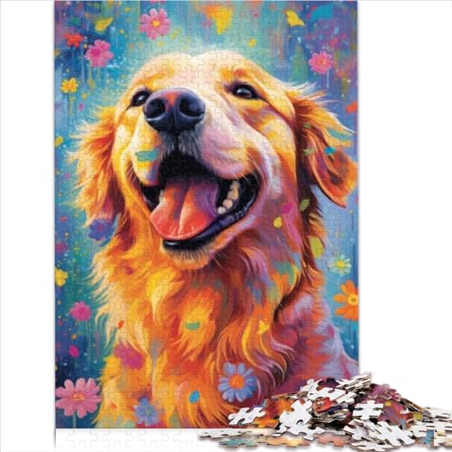 Puzzle für 1000 Teile, Golden Retriever-Stil, recycelter Karton für Erwachsene, 1000 Teile Puzzle mit passendem Poster und Quizblatt, 1000 Teile (26 x 38 cm) von AITEXI