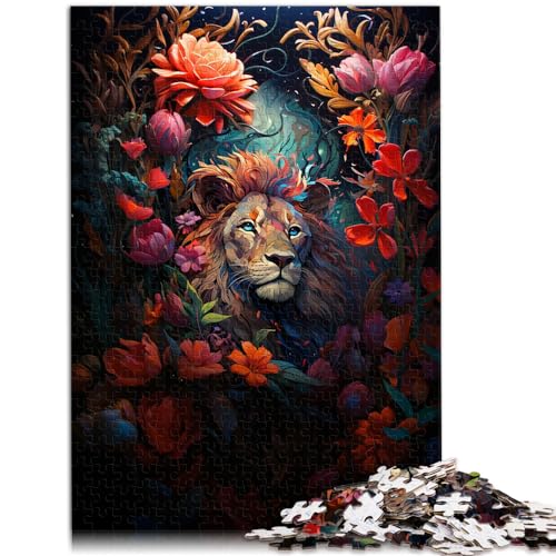 Puzzle für Bunte Löwenpuzzles für Erwachsene, 1000 Teile, Holzpuzzlespielzeug, Lernspiele, Stressabbau-Puzzles (50 x 75 cm) von AITEXI