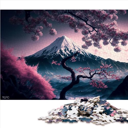 Puzzle für Erwachsene, japanische Kirschblüten, 1000-teiliges Puzzle, Papppuzzle für Erwachsene und Kinder ab 14 Jahren, Heimdekoration, Puzzle-Spielzeug, 1000 Teile (26 x 38 cm) von AITEXI