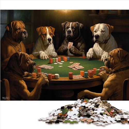 Puzzle für Erwachsene Hunde Spielen Poker 1000 Teile Holzpuzzle für Erwachsene und Kinder Geburtstagsgeschenk für Erwachsene Jungen Mädchen 1000 Teile (50 x 75 cm) von AITEXI