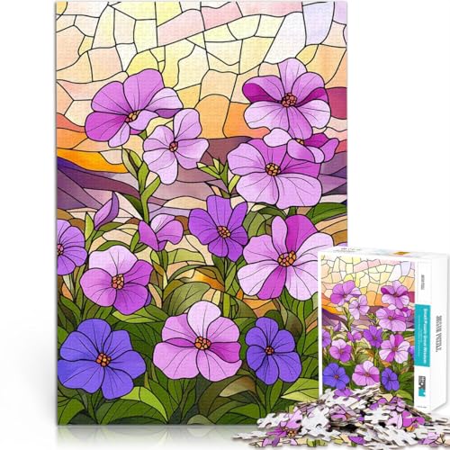 Puzzle für Erwachsene mit 1000 Teilen Stressabbau-Spielzeug Buntglasblumen eignet ganze Familie52x38cm Puzzle für Erwachsene mit 1000 Teilen Stressabbau-Spielzeug Buntglasblumen eignet ganze Familie52x38cm von AITEXI
