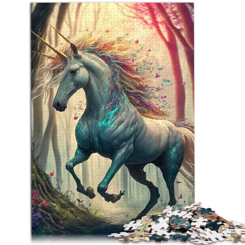 Puzzle für Erwachsene mit Cartoon-Einhorn, 1000 Teile, Holzpuzzle, Lernspielzeug, Familienspiele, Weihnachts- und Geburtstagsgeschenke (50 x 75 cm) von AITEXI