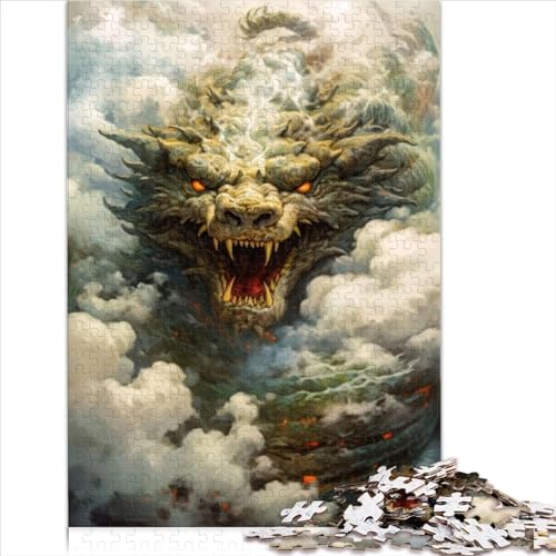 Puzzle für Erwachsene und Kinder, chinesischer Drache in Wolken, 1000 Teile, für Erwachsene, für Erwachsene und Kinder ab 12 Jahren, herausforderndes Spiel, 1000 Teile (26 x 38 cm) von AITEXI