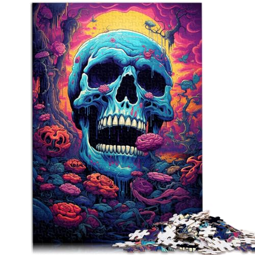 Puzzle für Fantasie, bunter Totenkopf, 1000-teiliges Puzzle, Holzpuzzle, entspannendes geistiges Lernspielzeug (50 x 75 cm) von AITEXI