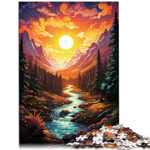 Puzzle für Fantasie, farbenfrohe Flusslandschaft, Puzzle für Erwachsene, 500 Teile, Holzpuzzle für anspruchsvolles Puzzlespiel und Familienspiel (38 x 52 cm) von AITEXI